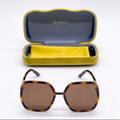 Gucci Accessories | New Gucci Gg0890s 002 Sunglasses Gucci Gg0890 Brow | Color: Brown/Gold | Size: Os