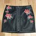 American Eagle Outfitters Skirts | American Eagle Faux Leather Embroidered Flowers Firm Price | Color: Black/Red | Size: 6