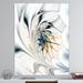 White Stained Glass Floral Art Modern Rectangular Wall Clock by Designart in White