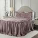 Ravello Pintuck Ruffle Skirt Bedspread 3 Pc Set by Lush Décor in Wood (Size KING)