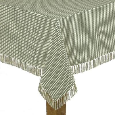 Wide Width Homespun Check Woven Tablecloth by LINTEX LINENS in Sage (Size 60" W 102"L)