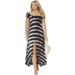 Plus Size Women's Harper Tie Dye Cover Up Maxi Dress by Swimsuits For All in Black White Tie Dye (Size 14/16)