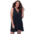 Plus Size Women's Fiona V-Neck Cover Up Dress by Swimsuits For All in Black (Size 18/20)