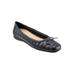 Wide Width Women's Gillian Flat by Trotters in Grey Metallic (Size 7 W)