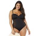 Plus Size Women's Crochet Underwire One Piece Swimsuit by Swimsuits For All in Black (Size 8)