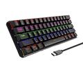 61-key three-mode RGB 2.4G wireless BT wired mechanical keyboard green axis (Black)