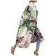 Women Long Trench Coat Cardigans Vintage Printed Pocket Long Sleeve Baggy Jacket Outerwear Plus Size Loose Fit Overcoat for Women Festival Clothes Green