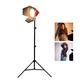 Photo Video Bi-color Lighting Kit, 50W Red Head Continuous Outdoor Spotlight with Light Stand, 3000K-6500K Dimmable for Films Adverts News Coverage Background Lighting Product Photography, 1 Set