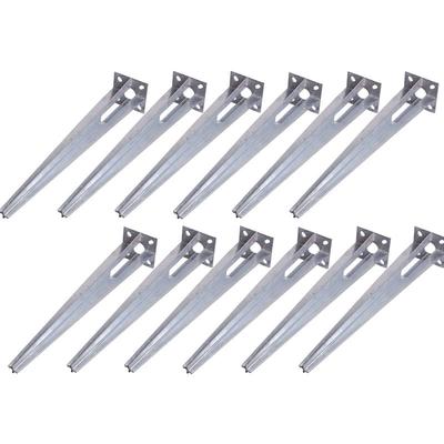 12x Bodenhülse Einschlaghülse für ø 40 mm Bodeneinschlaghülse 50 cm Länge Zaunpfahl verzinkt Image