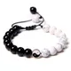 Yinyang – Bracelets à breloques TAIJI pour hommes et femmes Howlite Onyx noir pierre d'agate
