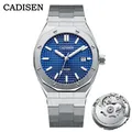 CADISEN-Montre mécanique automatique pour homme 42mm NH35A bleu étanche à 100m marque de luxe