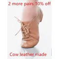 Chaussures de danse Oxford à lacets en cuir de vache véritable pour garçons et filles semelle