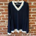 Michael Kors Sweaters | Michael Kors Cotton V Neck Sweater, Xxl | Color: Blue/White | Size: Xxl