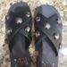 Michael Kors Shoes | Michael Kors Glenda Leather Slide Sandals Sz 5 | Color: Black | Size: 5