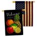 Breeze Decor Fruit Party 2-Sided Polyester 3'3 x 2'3 ft House Flag in Blue/Green/Red | 40 H x 28 W in | Wayfair BD-FT-HP-117067-IP-BOAA-D-US21-BD