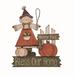 The Holiday Aisle® Wood Harvest Scarecrow Hanging Decor Wood in Brown | 14.5 H x 0.75 W x 11.75 D in | Wayfair 6CC6EC336D6841608CA15F76288BA351