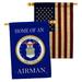 Breeze Decor Home of Airman 2-Sided Polyester 40 x 28 in. House Flag in Blue/White | 40 H x 28 W in | Wayfair BD-MI-HP-108475-IP-BOAA-D-US20-AF