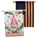 Ornament Collection Gnome Give Love 2-Sided Polyester 3'3 x 2'3 ft. House Flag in Green/White | 40 H x 28 W in | Wayfair