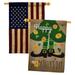 Ornament Collection Happy St Patrick's Day Leprechaun Shoe 2-Sided Polyester 3'3 x 2'3 ft. House Flag in Brown/Green | 40 H x 28 W in | Wayfair