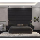 Latitude Run® Panelist Modern Padded Headboard - Set of Wall Mounted Panels Upholstered in Gray/Black | 30 W x 2.5 D in | Wayfair