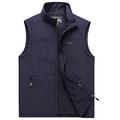 Mens Winter Warm Gilet with Inner Pocket Breathable Soft Loose Sleeveless Jackets for Outdoor Skiing Hunting Blue 4XL