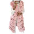 Womens Sleeveless Long Jacket Coat Gilet Vest Winter Warm Waistcoat Body Warmer Coat Outwear Ladies Elegant Baggy Cardigans Overcoats Gifts for Women Halloween Blouses Shirts Tops Pink