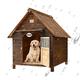 Dog House, Dog Shelters for Outside Waterproof, Outdoor Pet House Wood Insulated Waterproof Weatherproof with Door, Dog Kennel Outdoor, House for Cats and Small Medium Large Dogs (Size:L(88*77*81cm))