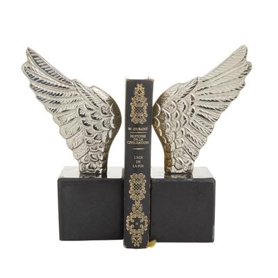 Juniper + Ivory Set of 2 10 In. x 5 In. Contemporary Bookends Silver Aluminum - 27991