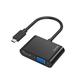 Hama USB C auf VGA und HDMI Adapter, 4K Ultra HD, Full HD 1080p (2in1 USB C Adapter mit HDMI Buchse und VGA Buchse zum Anschluss von PC, Laptop, MacBook, Tablet, iPad, Handy an Monitor, TV, Beamer)