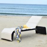 Costway Patio Rattan Lounge Chair Chaise Recliner Back Adjustable - See Details