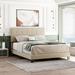 Modern Style Upholstered Queen Platform Bed With Tufted Headboard