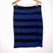 Lularoe Skirts | Lularoe Cassie Pencil Skirt Blue & Black Stripe Xl | Color: Black/Blue | Size: Xl
