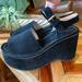Free People Shoes | Free People Stacked Suede Platform Sandal | Color: Black | Size: 37