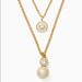 Kate Spade Jewelry | Kate Spade Pearly Delight Double Pendant Necklace | Color: Gold | Size: Os