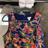 J. Crew Dresses | J. Crew Woman’s A-Line Dress 2 Cotton Tropical Flo | Color: Blue | Size: 2