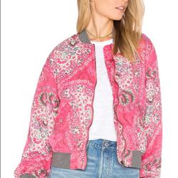 Free People Jackets & Coats | Free People Daytrip Bomber Jacket Xs | Color: Gray/Pink | Size: Xs