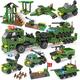 WishaLife City War Army Military Base Building Blocks Set, with Heavy Tank Transport Truck, Army Vehicles, Airplane, Roleplay STEM Construction Toys Gifts for Boys and Girls Age 6-12 (990 Pieces)