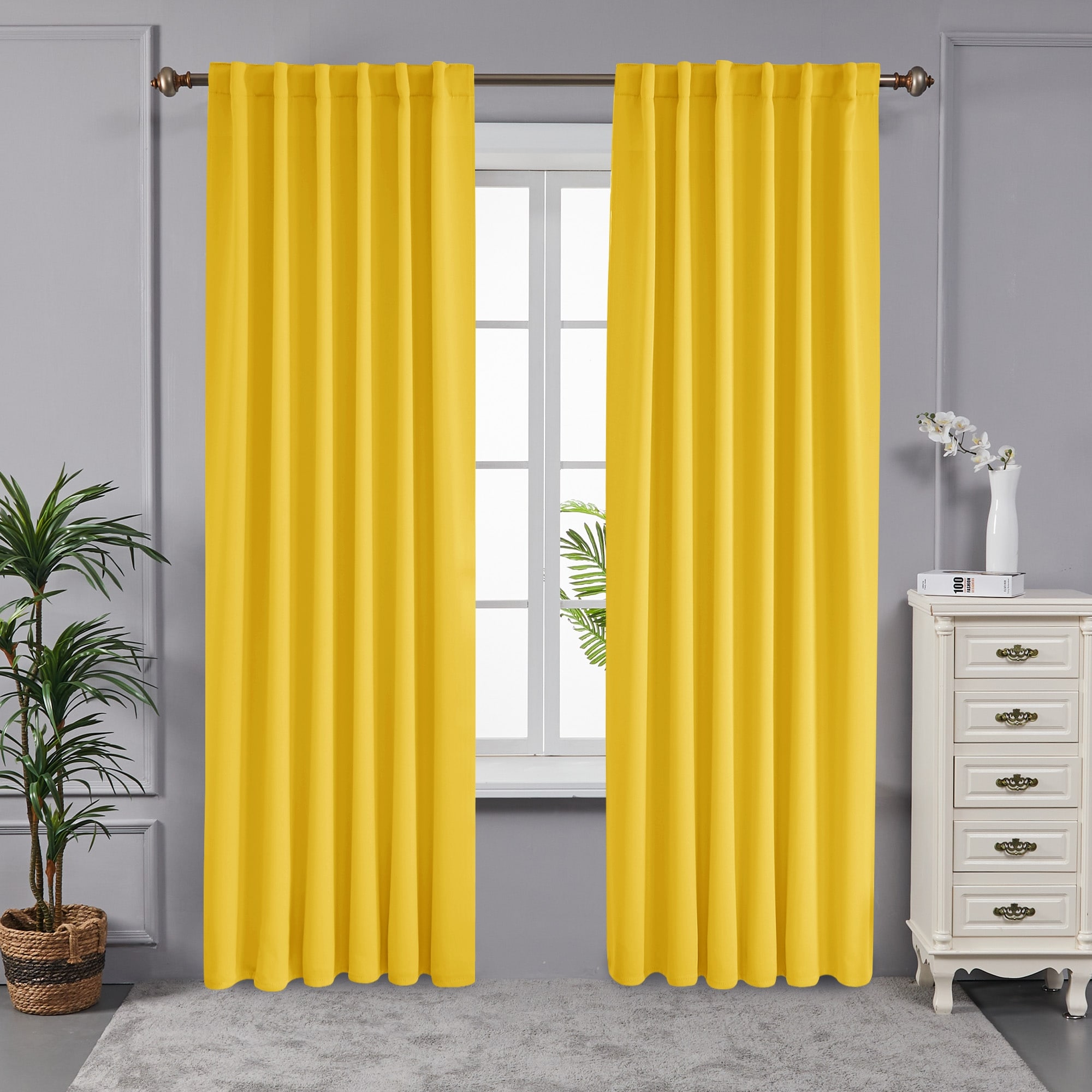 Deconovo Back Tab Blackout 42 Width Curtains (2 Panel)