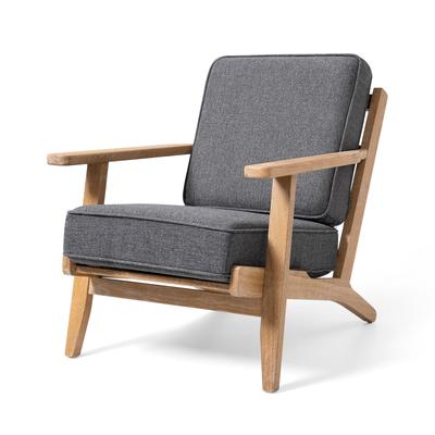 Pellebant Oak Mid-century Upholstered Wooden Accent Chair