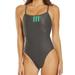 Adidas Swim | Adidas Competition Green Stripe C Back Swimsuit 30 | Color: Black/Green | Size: 30 Competition Swimsuit Sizing