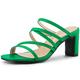 Allegra K Women's Strappy Block Heels Slide Heel Sandals Green 5 UK/Label Size 7 US