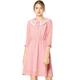 Allegra K Women's Kawaii Peter Pan Collar Puff Half Sleeve Chiffon Shirt Dress Pink 8