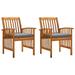 vidaXL Patio Dining Chairs 2 pcs with Cushions Solid Acacia Wood - 2 pcs