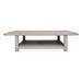 Artissance Song Coffee Table w/Shelf, 67" Long, Weathered natural wood tabletop, Off White