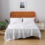 Highland Feather 100% French Linen Sheet Set - 1 Flat Sheet & 1 Fitted Sheet & 2 Pillowcases - Classic Luxury (165gsm)