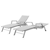 Corvus Sorrento Outdoor Sling Fabric Adjustable Chaise Lounge with Arms