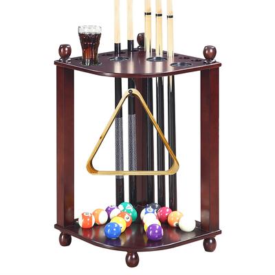 Hathaway Regent Corner Floor Cue Rack - Mahogany Finish