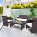 Gymax 8PCS Patio Conversation Set Outdoor Rattan Furniture Set w/ - 43.5'' x 25'' x 31''