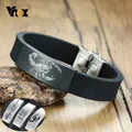 Vnox – Bracelets à graver personnalisés pour hommes bracelet en Silicone confortable avec étiquette