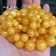 Perles rondes en pierre de jades d'ambre jaune naturel perles d'espacement pour bijoux exécutifs